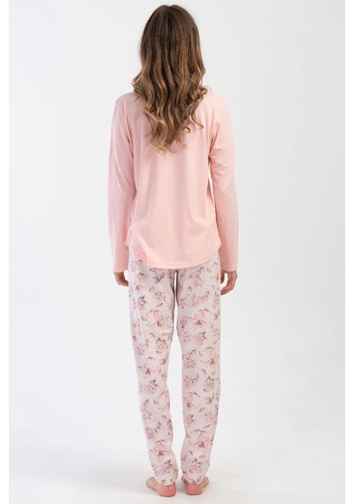 Vienetta 403246 Geniş Büyük Beden Kadın Pijama Takımı Pembe V2 Pembe