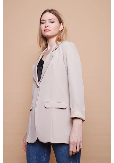 Yakalı Kolu Katlamalı Cep Kapaklı Salaş Boyfriend Oversize Hafif Likralı Kumaş Blazer Ceket-taş Taş Yakalı Kolu Katlamalı Cep Kapaklı Salaş Boyfriend Oversize Hafif Likralı Kumaş Blazer Ceket-taş Taş