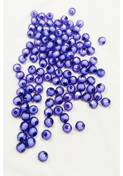 Dünya Boncuk İçten Boncuklu Bileklik Çanta Boncuğu 10 Mm 50 Gr Eflatun - Bnc461