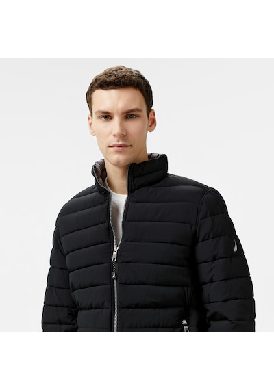 Nautica Erkek Siyah & Gri Çift Taraflı Mont Baskılı V622744 Siyah