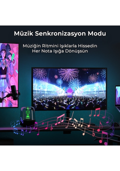 İdragon Pc Sync Rgbıc Monitör 27 İnch Arka Aydınlatma Led, Ekran Senkronizasyonlu, Mobil Uygulama Ve Kumanda Kontrollü, Müzik Senkronizasyonlu Gaming Rgb Işık Dx23014 Çok Renkli İdragon Pc Sync Rgbıc Monitör 27 İnch Arka Aydınlatma Led, Ekran Senkronizasyonlu, Mobil Uygulama Ve Kumanda Kontrollü, Müzik Senkronizasyonlu Gaming Rgb Işık Dx23014 Çok Renkli