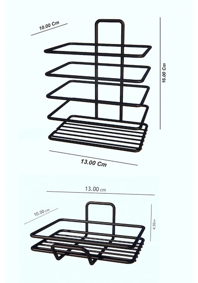 Zabata Yapışkanlı Metal Diş Fırçalık + Banyo Sabunluk 2li Set Siyah