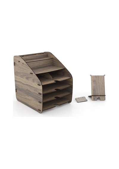 Mingitav Design Otto Large Modest - 6 Renk A4 Evrak Rafı Masaüstü Organizer Düzenleyici Ceviz Genel