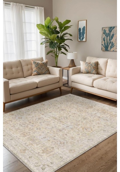 Depoba Murans Kadife Modern Kaymaz Pamuk Tabanlı Yıkanabilir Antibakteriyel Salon Halısı 160x230 Diğer