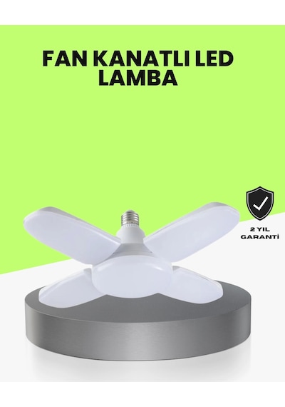 Hubrendy Tekno Katlanabilir 4 Kollu Led Ampül 60 Watt 6000 Lumen Beyaz Işık