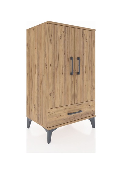 Hyperion Komodin 3 Raflı Tek Çekmeceli 2 Kapaklı 60x44x106 Ça... Çam