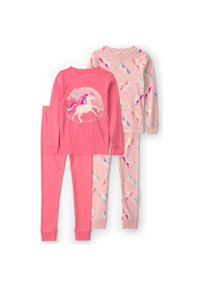 Carter's Kız Çocuk 4'lü Baskılı Pijama Takımı Pembe 3w133310