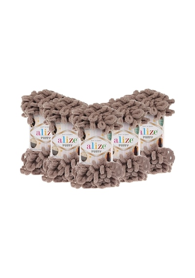 5 Adet Puffy El Örgü Ipliği 5'li Paket - 530 Koyu Bej - 100 Gr. 9 Mt. Parmak Örgü Ipi
