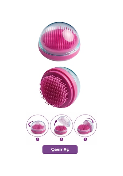 Beauty Premium Twisty Brush Saç Fırçası - Kendini Temizleyen, Saç Bakımı Ve Masaj Pembe