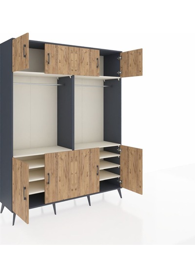Hyperion Gardrop 10 Raflı 8 Kapaklı 2 Askılı 176x44x221 Antrasit-çam/aytaşı Çam/aytaşı Hyperion Gardrop 10 Raflı 8 Kapaklı 2 Askılı 176x44x221 Antrasit-çam/aytaşı Çam/aytaşı