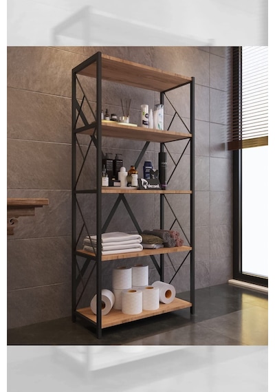 Morpanya Moni Metal Banyo Rafı Ünite 5 Raflı Banyo Düzenleyici Raf Havlu Rafı Havluluk 150 Cm