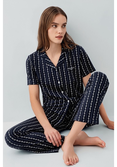Pierre Cardin Kadın Lacivert Gömlek Pijama Takım Pc9209-s-v1 Lacivert