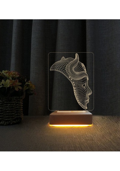 Maske Tasarımlı Lamba 3d Led Masa Lambası