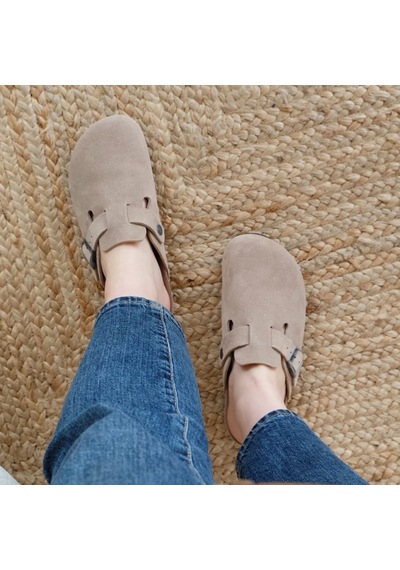 Riva Velour Taupe Terlik Kadın Rıva G105495 Genuins Velour Taupe Riva Velour Taupe Taba