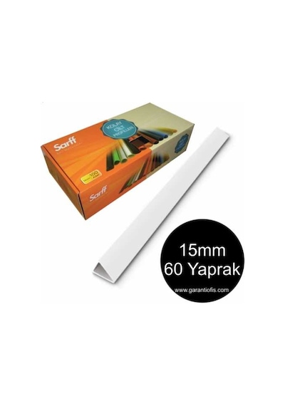 Sarff 15Mm Beyaz Üçgen Sırtlık 60 Yaprak Kapasiteli 100 Lü Kutu