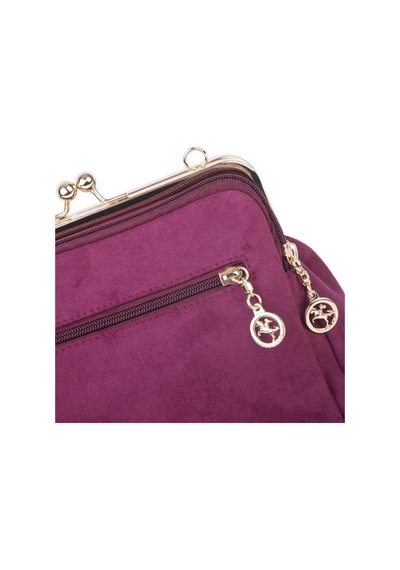 Nas Bag Burslu Klipsli Vintage Omuz Ve Çapraz Çanta 23x20 Cm Ebatlarındadır Bordo Süet