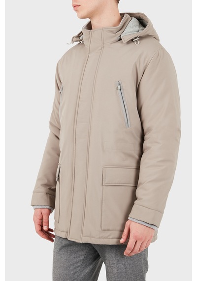 Gran Sasso Regular Fit Çıkarılabilir Kapüşonlu Ceket Erkek Ceket 78195 69318 120 Toprak