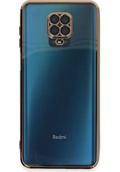 Xiaomi Redmi Note 9 Pro Kılıf Razer Lensli Silikon - Gold Düz Renkli