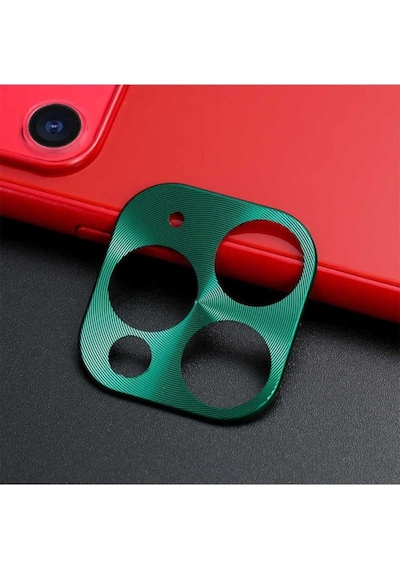 Apple Uyumlu iPhone 11 Pro Max Zore Metal Kamera Koruyucu Yeşil