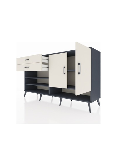 Hyperion Konsol 4 Raflı 2 Çekmeceli 2 Kapaklı 176x44x99 Antrasit- Antrasit-aytaşı Hyperion Konsol 4 Raflı 2 Çekmeceli 2 Kapaklı 176x44x99 Antrasit- Antrasit-aytaşı