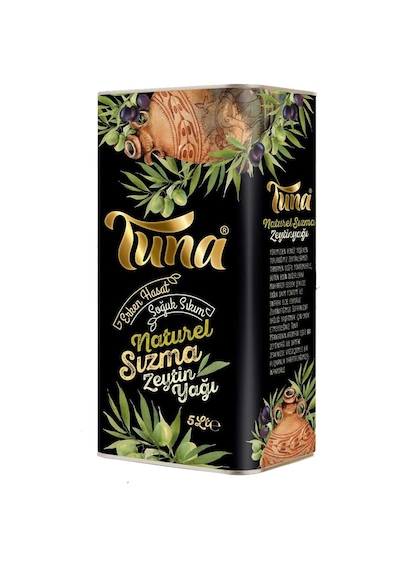 Tuna Erken Hasat Soğuk Sıkım Naturel Sızma Zeytinyağı Teneke 5 L