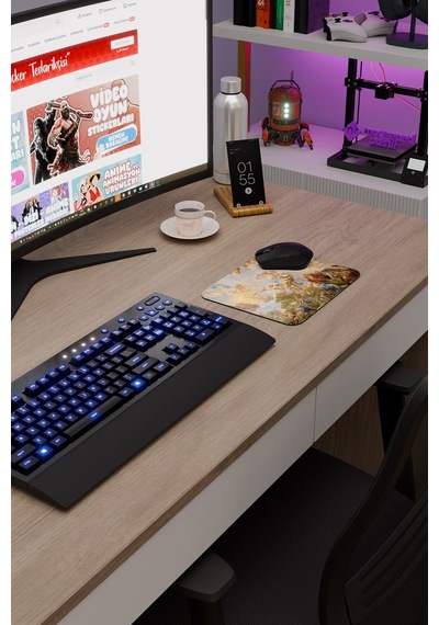 Ortaçağ Sanat Kaymaz Dikişli Kauçuk Oyuncu Mousepad V2 - 22x18 Gaming Mouse Pad Fare Altlığı