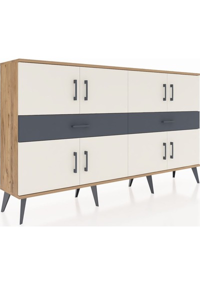 Arges Konsol 4 Raflı 2 Çekmeceli 8 Kapaklı 176x30x99 Çam-aytaşı/a Çam-aytaşı/antrasit Arges Konsol 4 Raflı 2 Çekmeceli 8 Kapaklı 176x30x99 Çam-aytaşı/a Çam-aytaşı/antrasit