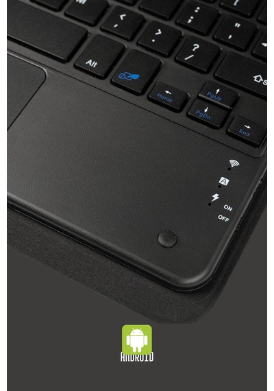 Fuchsia Galaxy Tab S9 Fe İle Uyumlu Savvy Keyboard Bluetooh Bağlantılı Standlı Klavyeli Tablet Kılıfı Klavyeli Kılıf