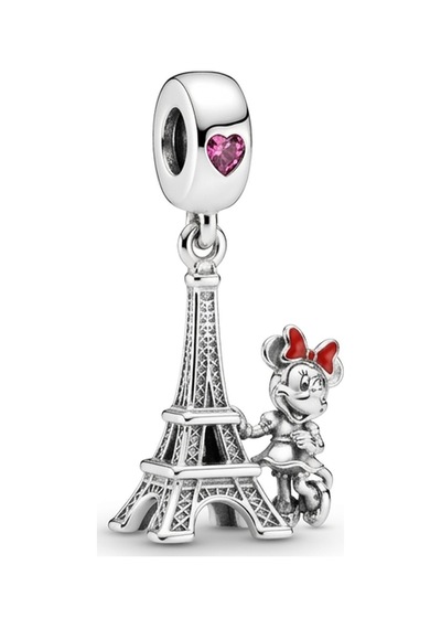 Bayan Minnie Mouse Ve Eyfel Kulesi Model Charm Gümüş