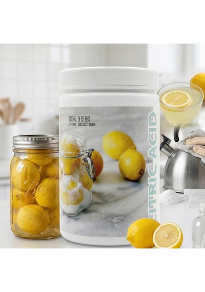 Limon Tuzu Sitrik Asit Medium 200 Gr Turşu, Salamura, Reçel Ve İçecekler İçin Asitlik Düzenleyici