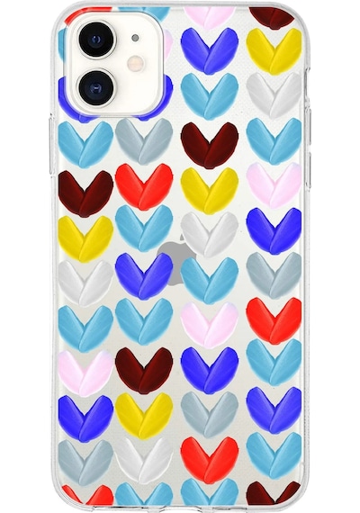Apple Uyumlu iPhone 11 İle 1mm Slim Fit Water Color 1 Baskılı Şeffaf Kılıf Şeffaf