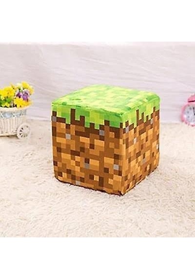 Minecraft Çim Blok Küp Yastık Minder Peluş Oyuncak 10CM