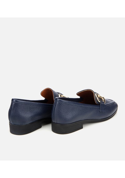 Hotiç Kadın Deri Lacivert Tokalı Klasik Loafer