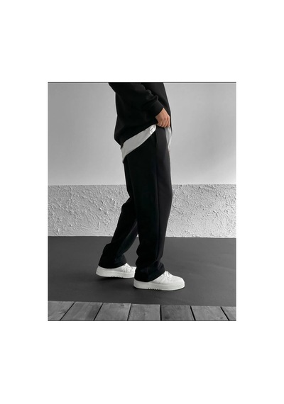 Prtnc Protonic Baskılı Oversize 3 İplik Baggy Şardonlu Eşofman Altı Siyah Legendary