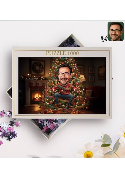 Bk Gift Kişiye Özel Erkek Yılbaşı Karikatür Tasarımlı 1000 Parça Profesyonel Puzzle-2, 1000 Puzzle, Yeni Yıl Hediyesi, Yılbaşı Hediyesi Kobitmeyencom3