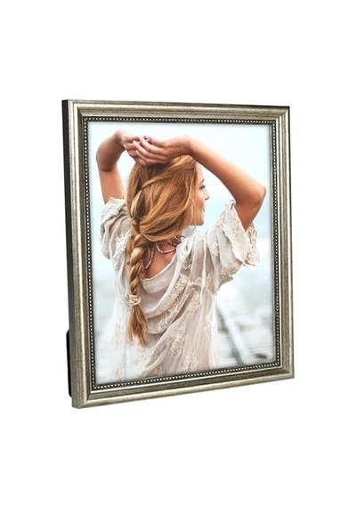 Malden International Designs Klasik Ahşap Resim Çerçevesi, 8x10, Gümüş