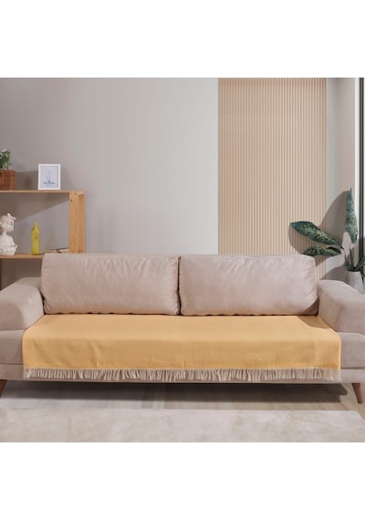 Pamore Home 2 Adet Pamuklu Koltuk Örtüsü 115x200 Cm Sarı