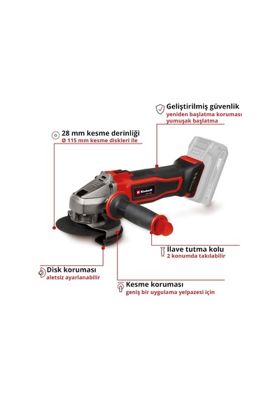 Akülü Avuç Taşlama Makinesi Te-ag 18/115-2 Li-solo 4431166