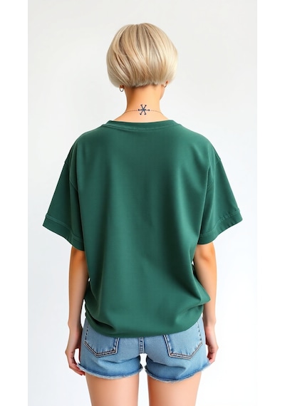 Uyguntarz Heart Baskılı Tasarım Tshirt Yeşil
