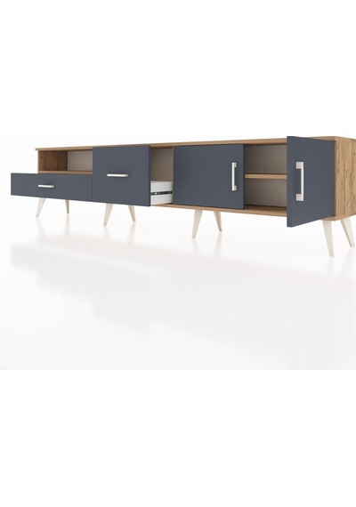 Arges Tv Ünitesi 2 Raflı 2 Çekmeceli 2 Kapaklı 220x30x51 Çam-antrasit Antrasıt/antrasıt - Atlas Çam Arges Tv Ünitesi 2 Raflı 2 Çekmeceli 2 Kapaklı 220x30x51 Çam-antrasit Antrasıt/antrasıt - Atlas Çam