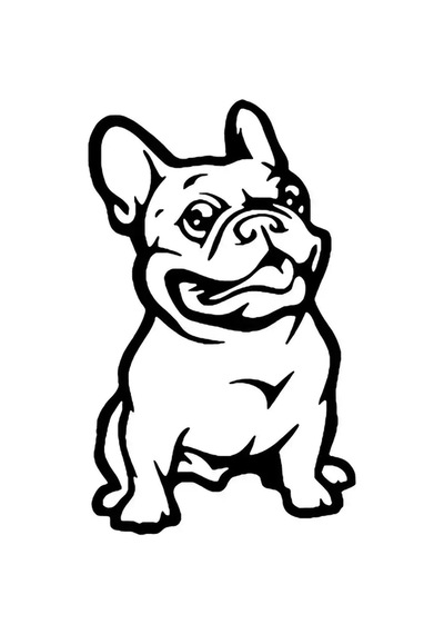 Sevimli Bulldog Sticker Oto Motor Laptop Duvar Folyo Sticker 40x64 Cm