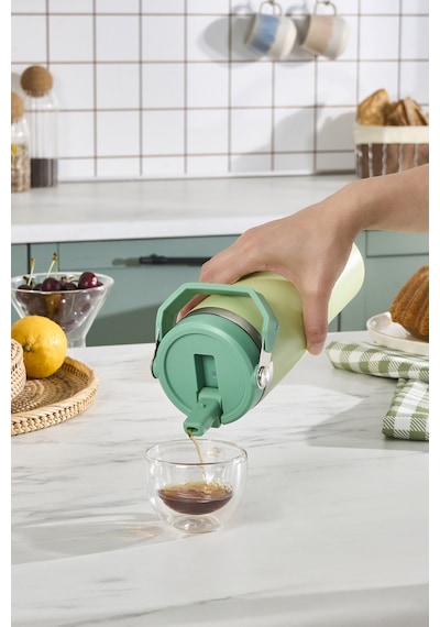 Emsan Star Ice Pipetli Çelik Sızdırmaz Termos Mint 900 Ml Yeşil