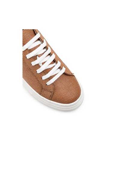 Deery Hakiki Deri Taba Rengi İşlentili Sneaker Kadın Ayakkabı - Z1681ztbac02 Taba