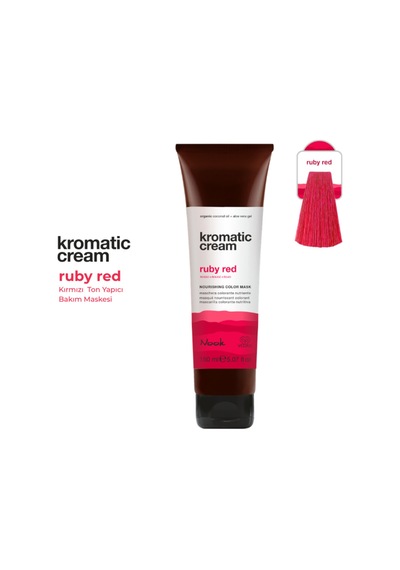 Nook Kromatic Cream Ruby Red Kırmızı Ton Yapıcı Işıltı Veren Saç Maskesi 150ml-canlı Kırmızı Saç Cilası
