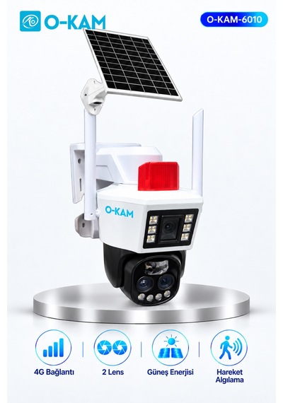 O-kam 6010 4g Solar Güvenlik Kamerası 10x Optik Zoom