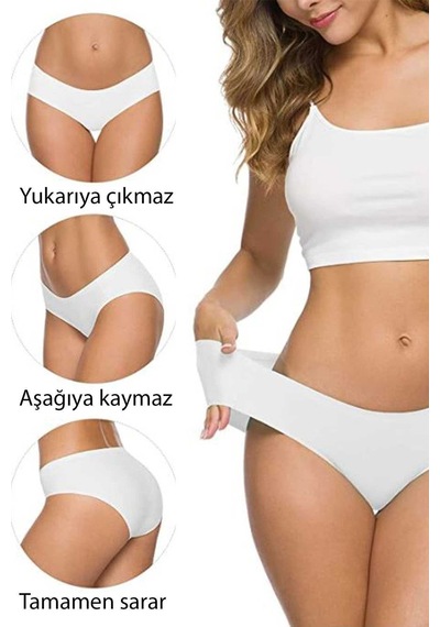 8 Adet Kadın Dikişsiz Lazer Kesim Esnek İz Yapmayan Külot S5 Diğer