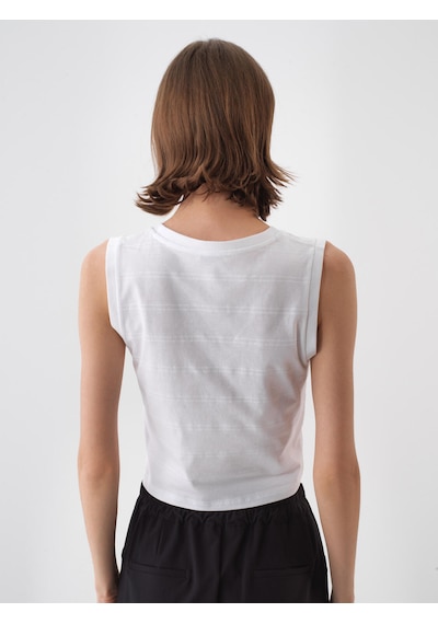 Xint Beyaz Pamuk Dokulu Slim Fit Atlet 602413