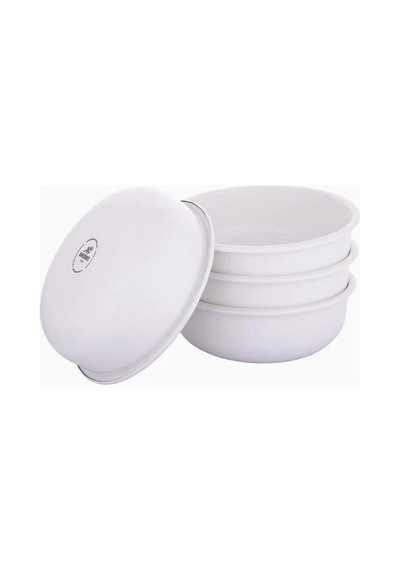 Barebones Rolled Enamelware 4 Lü Emaye Kamp Kasesi Mutfak Aksesuarları Beyaz