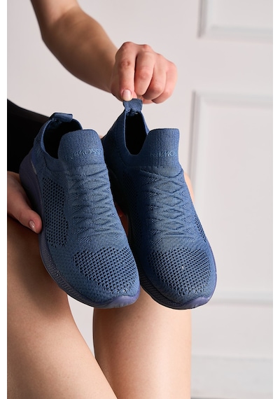Günlük Unisex Sneaker Slip-on Nefes Alabilen Hafif Yürüyüş Bağcıksız Esnek Spor Ayakkabı 041f Indigo