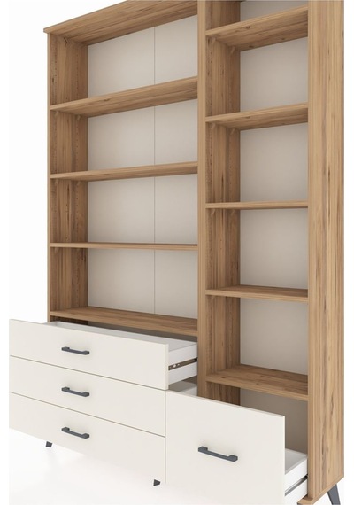 Arges Dolap 9 Raflı 4 Çekmeceli 132x30x195 Çam-çam/aytaşı Atlas Çam/aytası Arges Dolap 9 Raflı 4 Çekmeceli 132x30x195 Çam-çam/aytaşı Atlas Çam/aytası